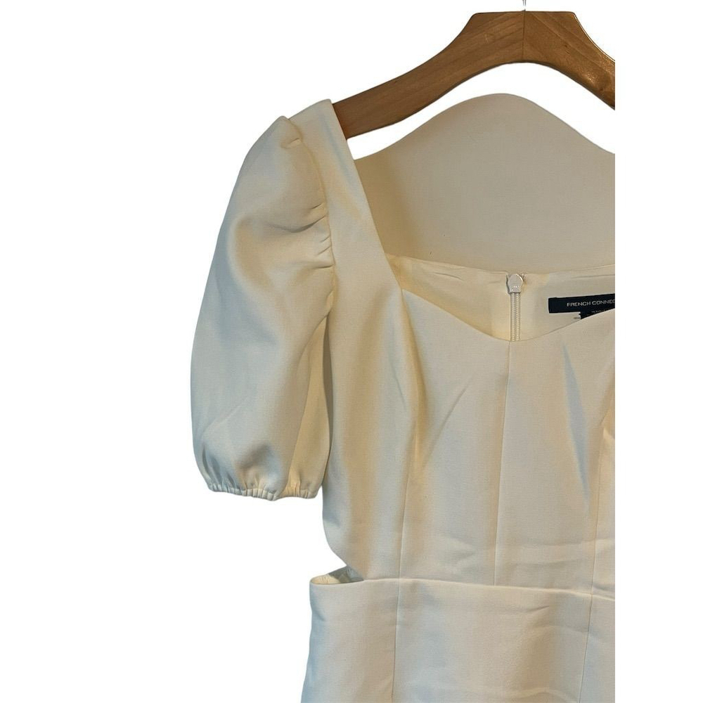 French Connection White Sweetheart Neck Puff Sleeve Dress 0 - Picture 2 of 13